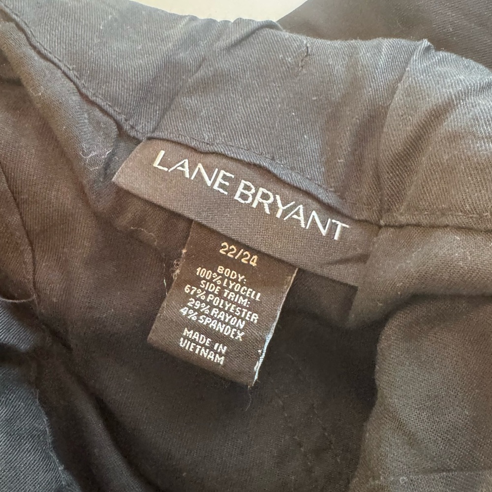 Lane Bryant Black Pants w/ Side Zipper & Houndstooth Detail - Size 22/24 - Picture 12 of 13